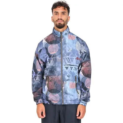 Blaue Windbreaker Jacke für Männer , Herren, Größe: L - Australian - Modalova