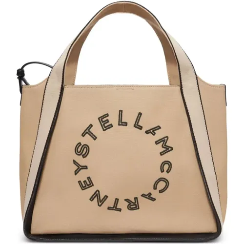 Logo Embroidered Canvas Tote Bag , female, Sizes: ONE SIZE - Stella Mccartney - Modalova