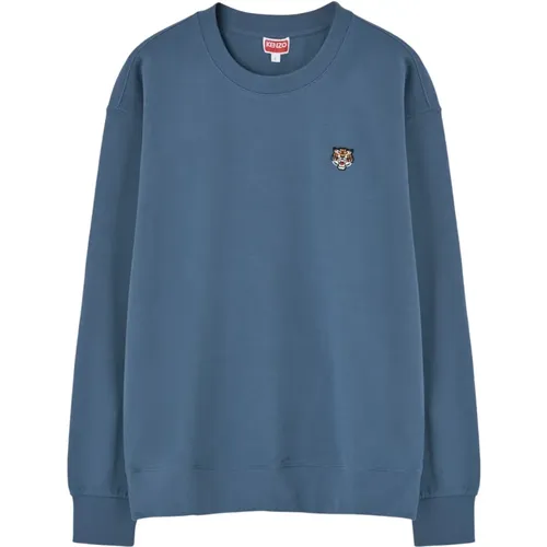 Bestickter Blauer Pullover , Herren, Größe: M - Kenzo - Modalova