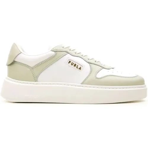 Weiße Low-Top Sportliche Sneakers , Damen, Größe: 37 EU - Furla - Modalova