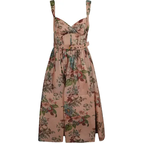 Pink Barkcloth Print Dress , female, Sizes: M - Zimmermann - Modalova