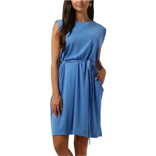 Elegantes Blaues Midi-Kleid , Damen, Größe: Xs/S - moss copenhagen - Modalova