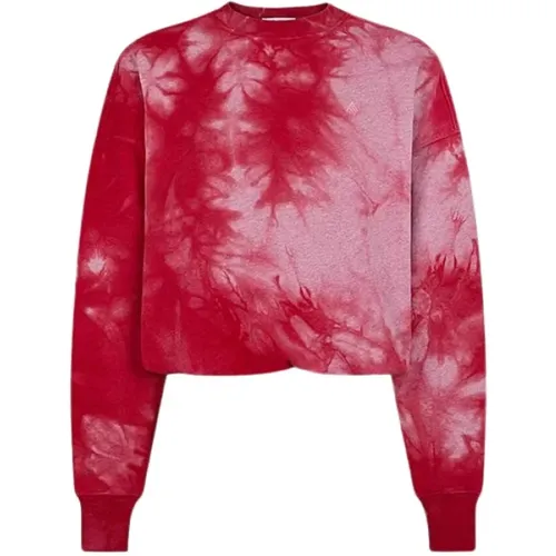 Roter und Pinker Oversized Sweatshirt mit Tie-Dye-Effekt - The Attico - Modalova