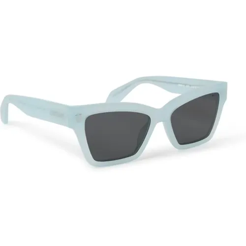 Contemporary Cat-Eye Sunglasses , unisex, Sizes: 54 MM - Off White - Modalova