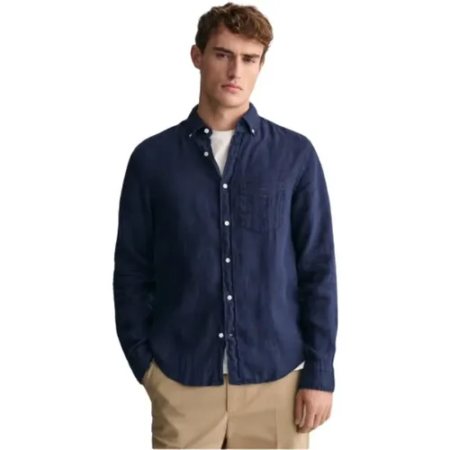 Leinen Regular Fit Hemd , Herren, Größe: 2XL - Gant - Modalova