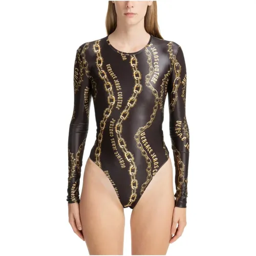 Abstract Multicolour Logo Bodysuit , female, Sizes: 2XS, S, XS - Versace Jeans Couture - Modalova