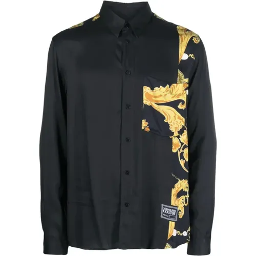 Long Sleeve Chain Shirt , male, Sizes: S, XL, L, M, 2XL, 4XL - Versace Jeans Couture - Modalova