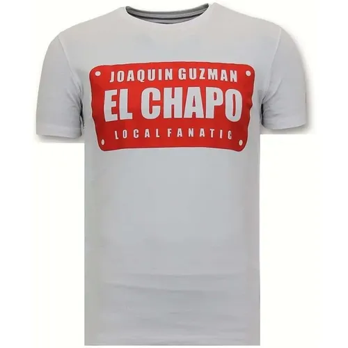 Luxus Herren T-Shirt - Joaquin El Chapo Guzman , Herren, Größe: L - Local Fanatic - Modalova