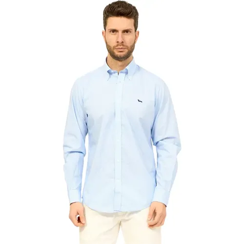 Button-Down Shirt with Bassotto Embroidery , male, Sizes: XL, 2XL, 4XL, M, L - Harmont & Blaine - Modalova
