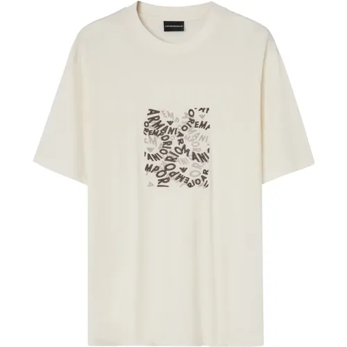 Printed T-shirt , Herren, Größe: L - Emporio Armani - Modalova