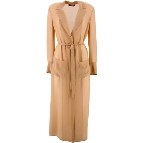 Silk Georgette Duster Coat , female, Sizes: 2XS, XS - Max Mara Studio - Modalova