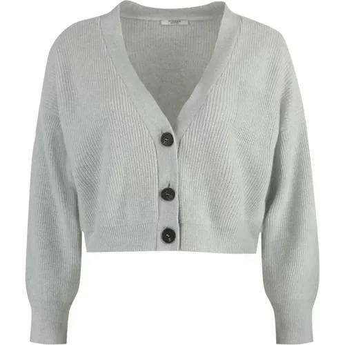 Verzierte Wollmischung Strickjacke , Damen, Größe: S - PESERICO - Modalova