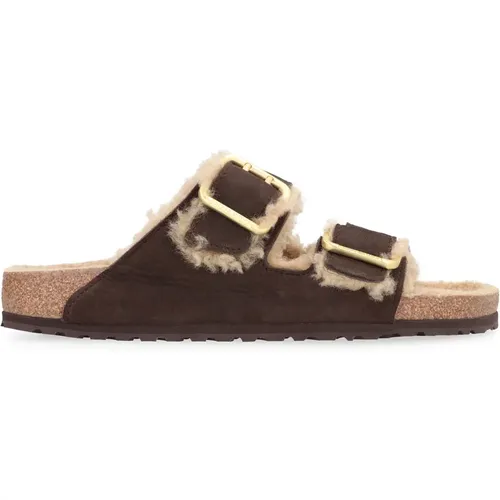 Pelzgefütterte Shearling Slides , Herren, Größe: 41 EU - Birkenstock - Modalova