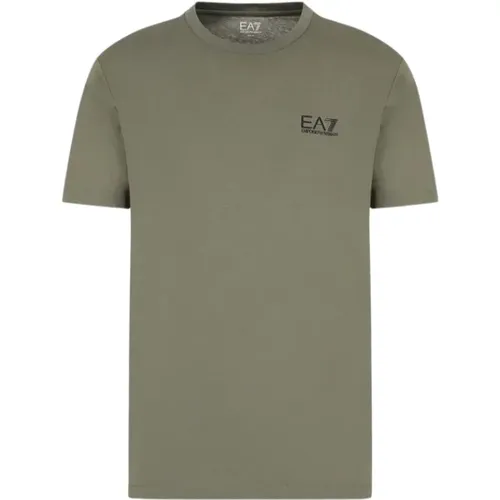 Reines Baumwoll-T-Shirt , Herren, Größe: L - Emporio Armani EA7 - Modalova
