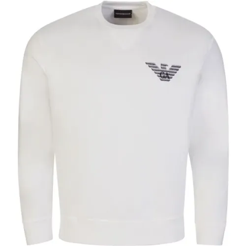 Men`s Cotton Blend Eagle Logo Sweatshirt , male, Sizes: L - Emporio Armani - Modalova