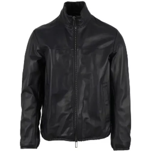 Leather Jacket - Sporty Style , male, Sizes: 2XL, 3XL, 4XL - Emporio Armani - Modalova