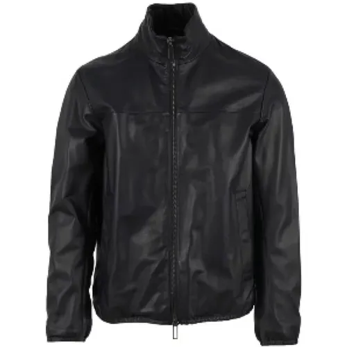 Leather Jacket - Sporty Style , male, Sizes: L, 2XL, 3XL, 4XL - Emporio Armani - Modalova