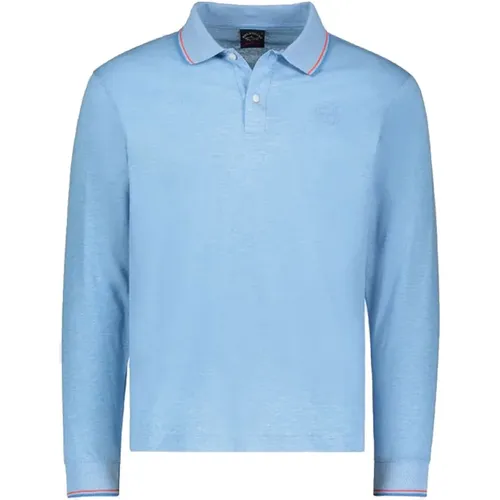 Cotton Polo Shirt with Long Sleeves , male, Sizes: M - PAUL & SHARK - Modalova