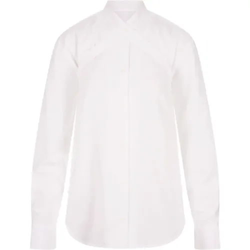 Off , Cotton Mandarin Collar Shirt , female, Sizes: XS - Off White - Modalova