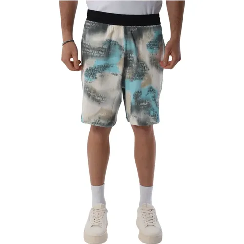 Bermuda Shorts aus Baumwolle mit Kordelzug , Herren, Größe: L - Armani Exchange - Modalova