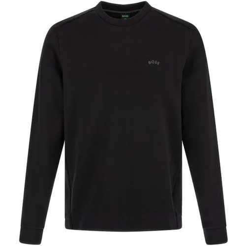 Schwarzer Rundhals-Sweatshirt mit Logo-Details , Herren, Größe: M - Hugo Boss - Modalova