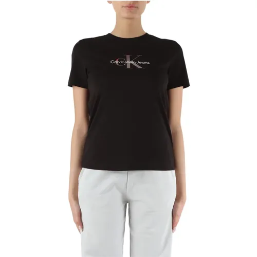 Cotton Logo Print T-shirt , female, Sizes: S, M, XS, XL - Calvin Klein Jeans - Modalova