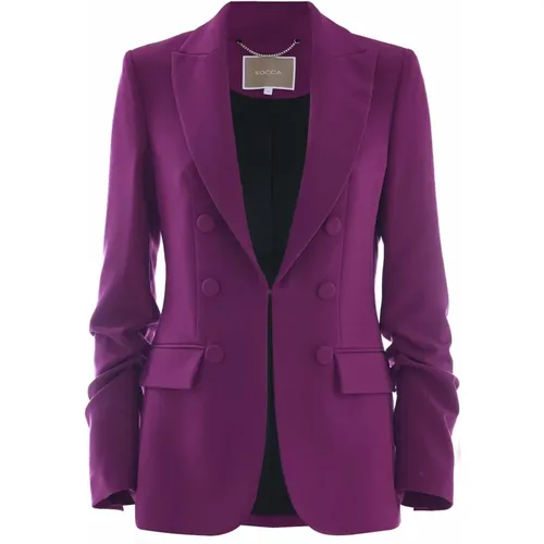 Elegante Jacke mit Drapierten Ärmeln und Verdecktem Verschluss , Damen, Größe: L - Kocca - Modalova