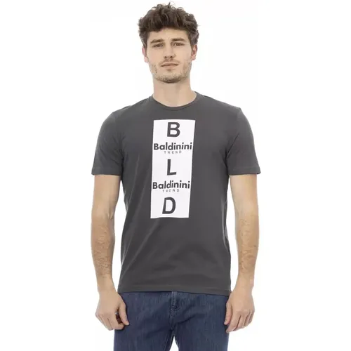 Schickes graues Baumwoll-Trend-T-Shirt , Herren, Größe: XS - Baldinini - Modalova