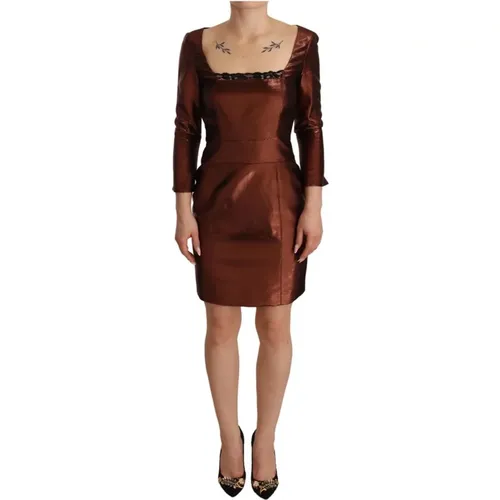Kleid mit Quadratischem Ausschnitt und Langen Ärmeln , Damen, Größe: XS - Gianfranco Ferré - Modalova