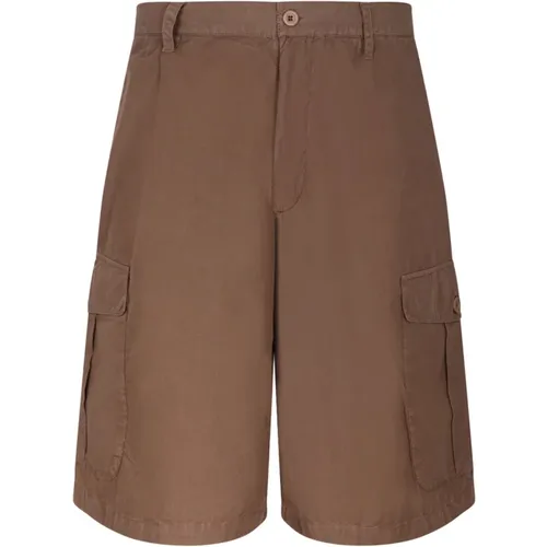 Braune Bermuda-Shorts Multi-Pocket-Modell , Herren, Größe: M - Emporio Armani - Modalova