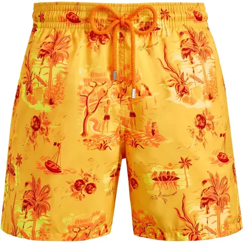 Orange Swim Shorts Lightweight Elastic Waist , male, Sizes: 2XL, L, XL, M - Vilebrequin - Modalova