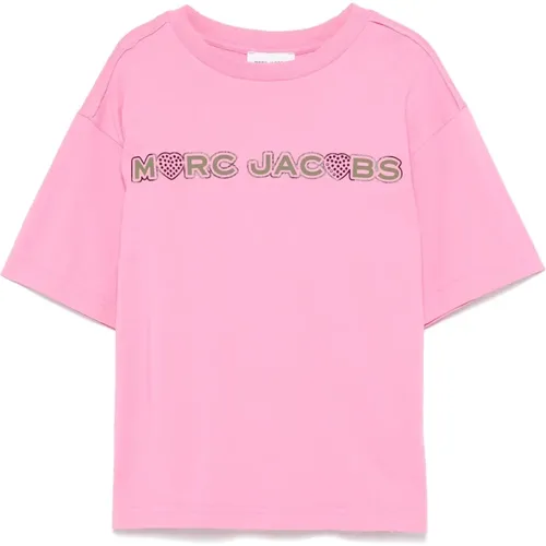 Fuchsia Logo Print Baumwoll T-shirt - Marc Jacobs - Modalova