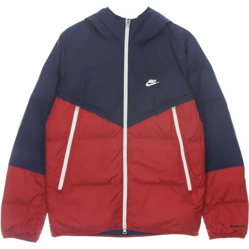 Windrunner Hooded Down Jacket Midnight Navy , male, Sizes: XL - Nike - Modalova