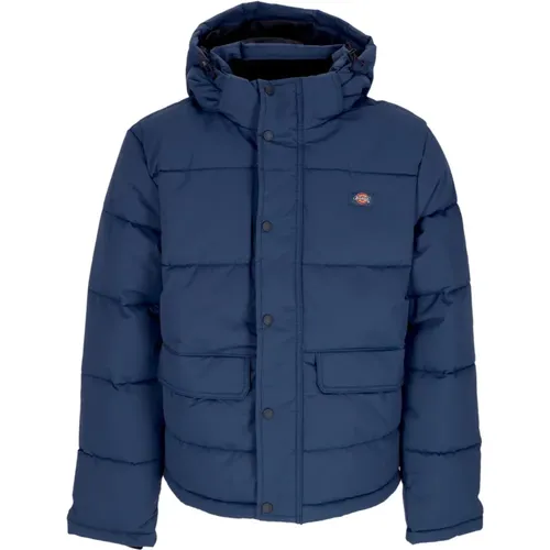 Blaue Steppjacke mit Abnehmbarer Kapuze , Herren, Größe: S - Dickies - Modalova