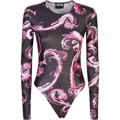 Schwarzes Top Aw24 , Damen, Größe: 2XS - Versace Jeans Couture - Modalova