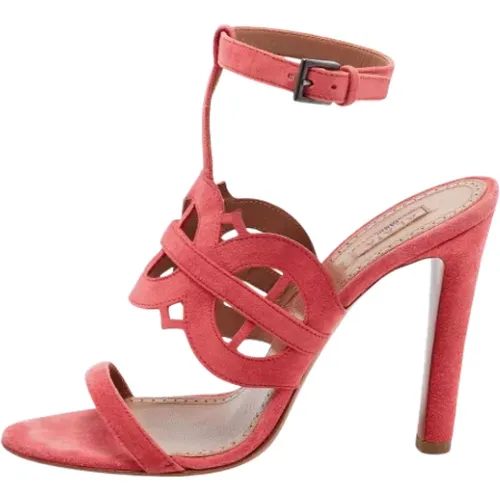Pre-owned Suede sandals , female, Sizes: 5 1/2 UK - Alaïa Pre-owned - Modalova