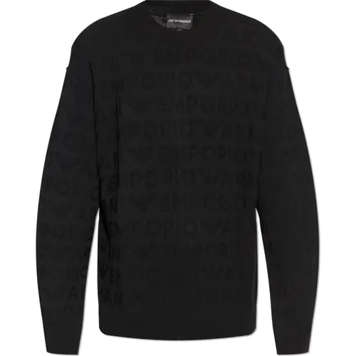 Wool sweater with monogram , male, Sizes: M, S - Emporio Armani - Modalova