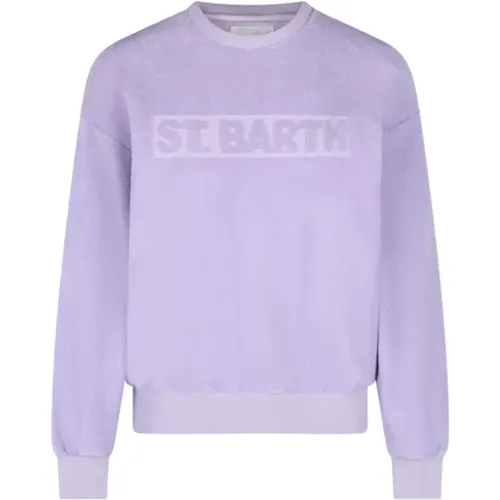 Lila Varsity Sweater Stardust Stil , Damen, Größe: L - Saint Barth - Modalova