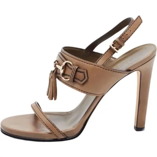 Pre-owned Leder sandals , Damen, Größe: 38 1/2 EU - Gucci Vintage - Modalova