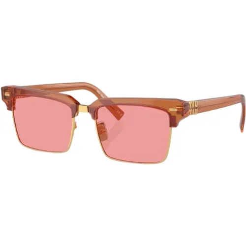 Square Sunglasses in Caramel Transparent , female, Sizes: 54 MM - Miu Miu - Modalova
