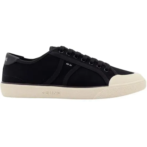 Canvas Sneakers Leather Detail Men , male, Sizes: 12 UK - Celine - Modalova