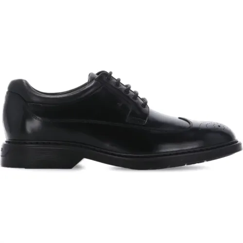 Leather Lace-up Shoes Duilio Pattern , male, Sizes: 7 1/2 UK, 8 1/2 UK, 6 1/2 UK, 7 UK, 9 1/2 UK, 8 UK, 9 UK - Hogan - Modalova