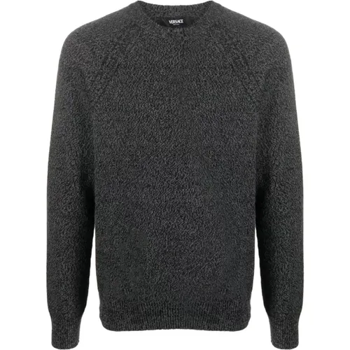 Nero Grigio Knit Sweater , male, Sizes: XL, L - Versace - Modalova