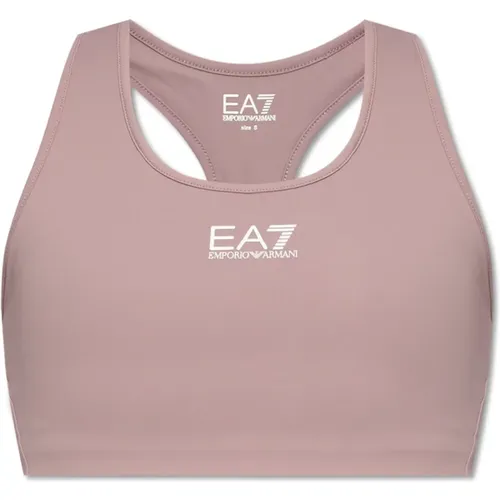 Top mit bedrucktem Logo , Damen, Größe: L - Emporio Armani EA7 - Modalova