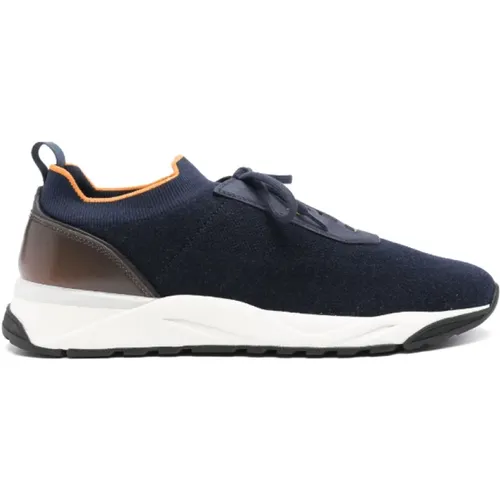 Marineblaue Mesh-Sneaker Santoni - Santoni - Modalova