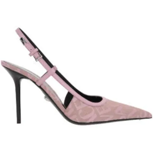 Jacquard Slingback with Stiletto Heel , female, Sizes: 3 1/2 UK - Versace - Modalova