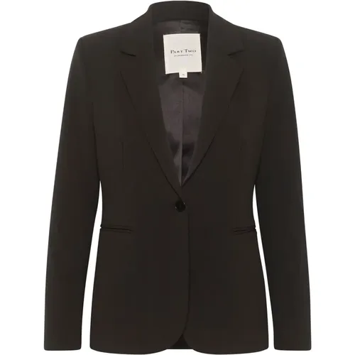 Klassischer Schwarzer Blazer mit Langen Ärmeln , Damen, Größe: XS - Part Two - Modalova