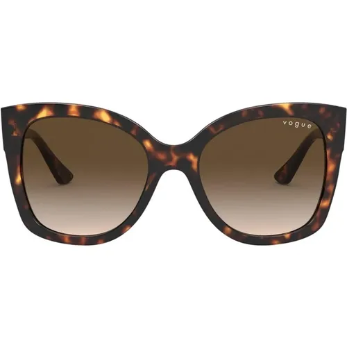Havana Sunglasses with Brown Shaded Lenses , female, Sizes: 54 MM - Vogue - Modalova