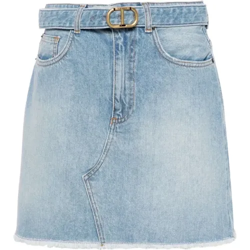 Denim Mini Skirt , female, Sizes: S, XS, M, L - Twinset - Modalova