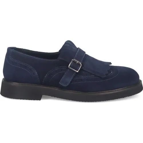 Blaue Slip-On Sneakers mit Fransen , Damen, Größe: 36 EU - Sangiorgio - Modalova